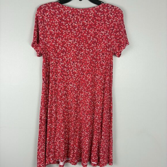 Old Navy Womens MP Knee Length Floral Dress Red Everyday Flowy Stretch Casual - Picture 3 of 6